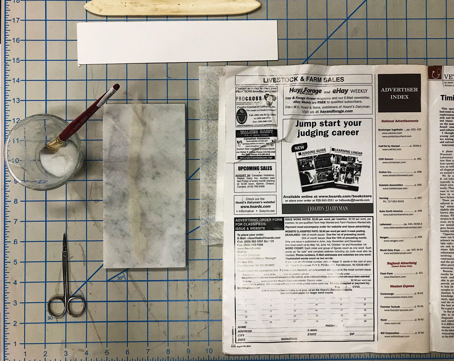 paper repair flat lay
